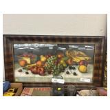 Framed Lithograph of Fruit