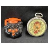 Vintage Howdy Doody Pocket Watch & Owl Bag Clip
