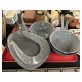 Assortment of Gray Agateware