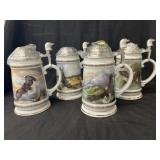 (4) Porcelain Decorative Tankards