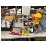 Assorted Toys, Table Light, & Shoes