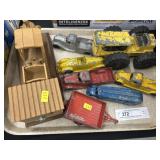 Vintage Toy Vehicles w/ Wood Crafted Train