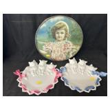 Flue Cover w/ Milk Glass Plates