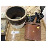 Stoneware Storage Crock w/ Kodak Camera