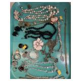 Tray Lot Victorian & Vintage Costume Jewelry