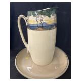 Royal Doulton Pitcher w/ Pottery Bowl