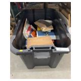 Assortment of Books, Trophee, & Storage Box