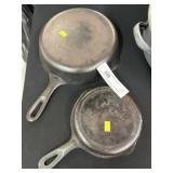 Wagoner No. 3 and Unmarked Cast Iron Frying Pans