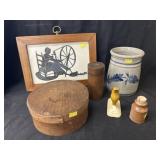Silhouette w/ Band Box & Storage Crock