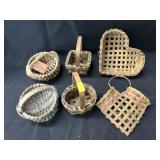 (6) Miniature Woven Baskets