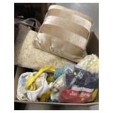 Box of Table Linens & Pillows