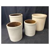 (4) Stoneware Storage Crocks