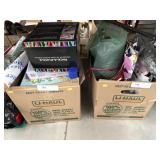 4 Boxes of Christmas Decor, Puzzles, & Bags