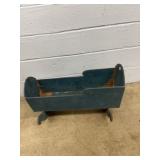 Wooden Painted Doll Cradle