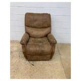 Brown Faux Leather Power Recliner Chair