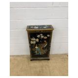 Black Lacquered Asian Cabinet with Inlay