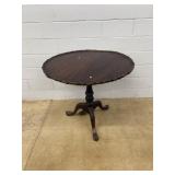 Carved Mahogany Birdcage Tilt-Top Table