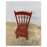 Red Painted Wood Spindle Back Rocking Chair