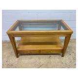 Greenbaum Glass Top Coffee Table With Drawers