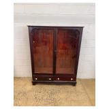 Mahogany Bookshelf with Glass Doors