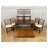 7pc. Dining Room Table Set w/ Upholstered Ribbon B