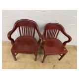 Red Wood Armchairs