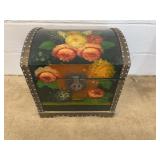 Hand-Painted Storage Chest W/ Floral Decoration