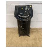 Hand-Painted Metal Coal Scuttle Bin