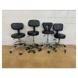4 Adjustable Rolling Task Chairs