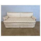 Beige Damask Upholstered Sofa