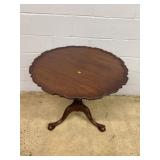 Mahogany Scalloped Edge Birdcage Tilt Top Table