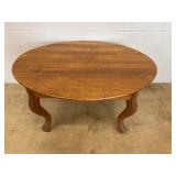 Oak Oval Table with Cabriole Legs