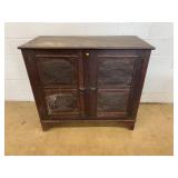 Antique Pie Safe w/ Basket of Flower Punched Tin