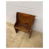 Small Wooden Bench With Curved Sides