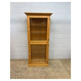 Oak and Glass Curio Cabinet