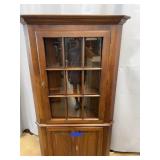 Cherry 1pc. Corner China Cabinet With Glass Doors