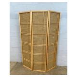 Three-Panel Woven Room Divider Screen