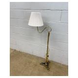 Brass Swing-Arm Floor Lamp with Shade