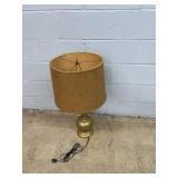 Brass Table Lamp with Burlap Shade