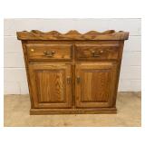 Oak Two-Drawer Sideboard Cabinet