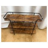 Three-Tier Metal & Wood Shelf Unit