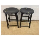 Nichols & Stone Black Bar Stools Pair