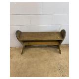 Wooden Bench with Lower Shelf