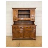 2 Pc. Solid Wood China Hutch Cabinet