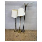 3 Brass and Metal Floor Lamps