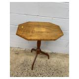 Octagonal Wooden Pedestal Side Table