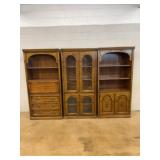 Three-Piece Wood Wall Unit Bookcase Set
