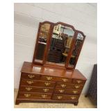 Cherry Dresser w/ Triple Mirror