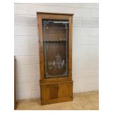 8 Place Rifle Display Cabinet W/ Etched Glass