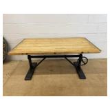 Adjustable Industrial Style Wood and Metal Table